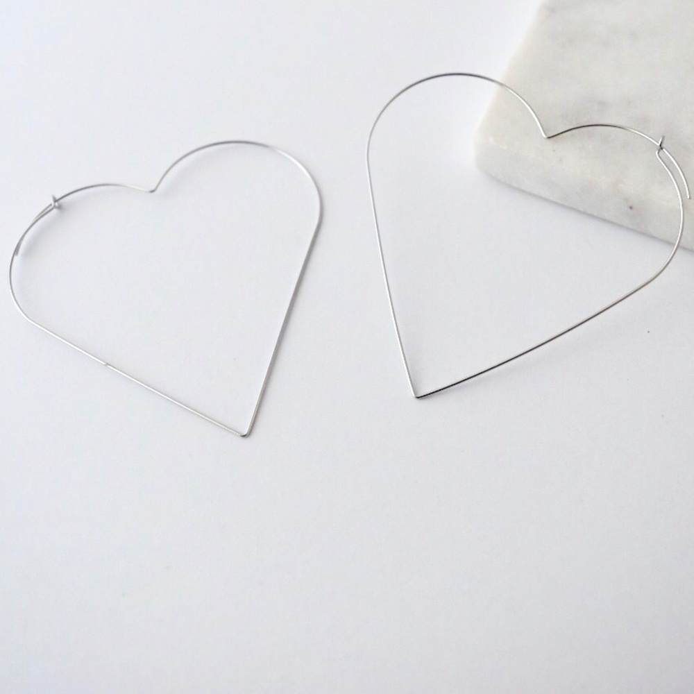 BOGO FREE! Large Heart Hoop Earrings